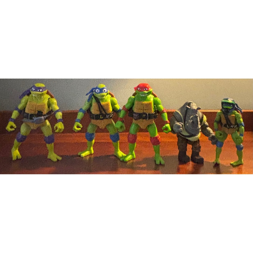 TMNT‎ Mutant Mayhem Action Figure Lot Leonardo Donatello Raphael Rocksteady 5pc